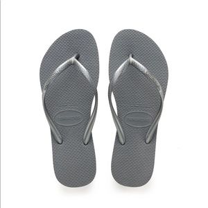Havaiana’s woman’s slim flip flops steel grey